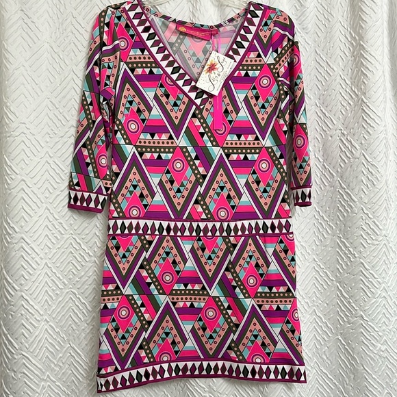 NWT Macbeth Collection by Margaret Joseph’s Printed Dress Size XS - Picture 1 of 4
